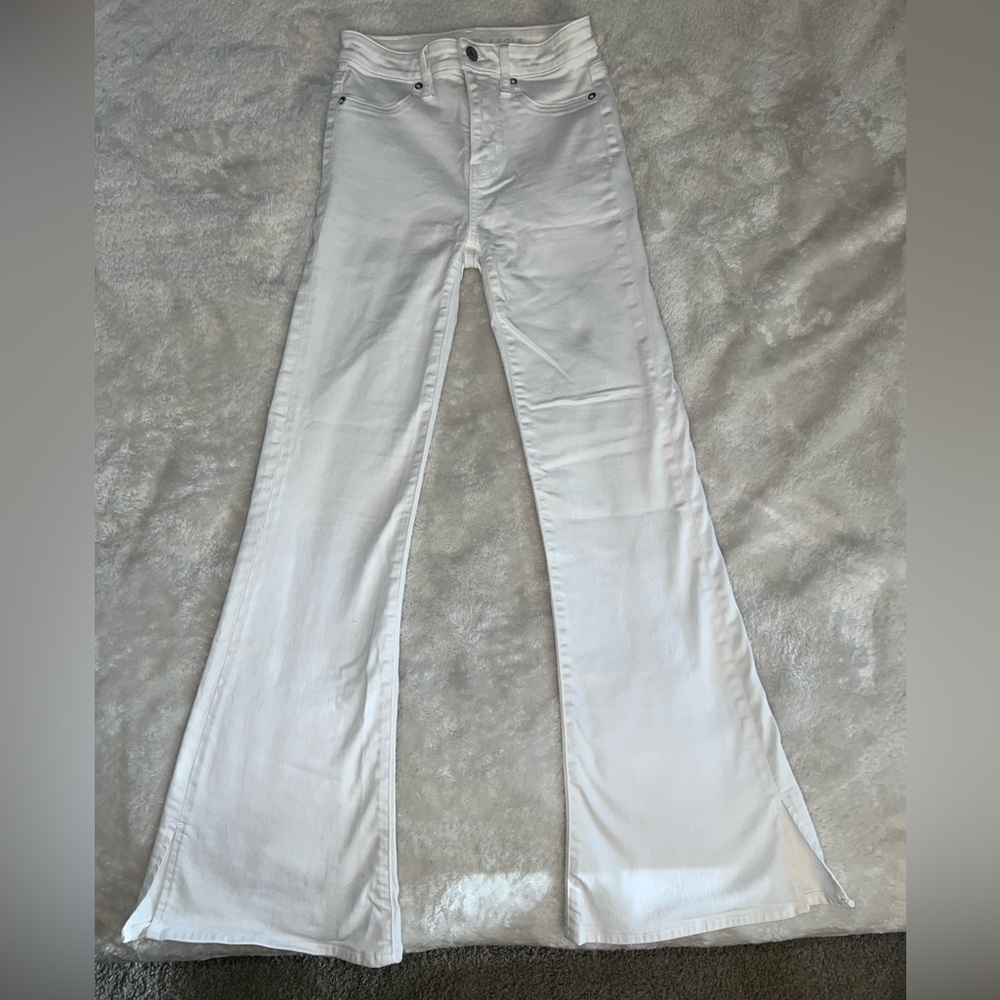 American Eagle Outfitters Crisp White Denim Boot Cut Jeans